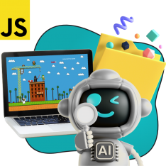 Язык программирования JavaScript + AI. Проектное обучение + геймификация + AI-помощники - КИБЕРшкола программирования для детей, компьютерные курсы для школьников, начинающих и подростков - KIBERone г. Заринск